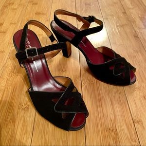 Re-Mix black suede Garnet heels women’s 7.5